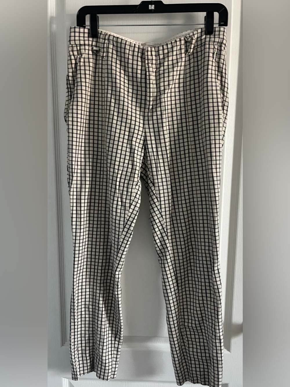 Anthropologie Black & White Windowpane Chinos
